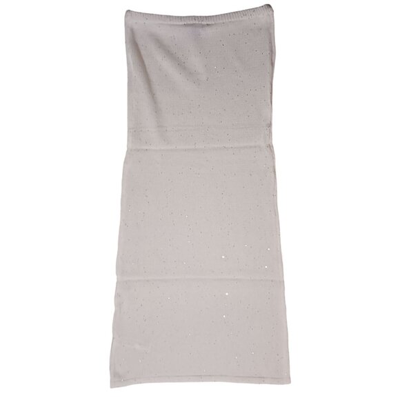 NEW Knit Sequin Midi Column Skirt in Ivory Size M Cream‎ Sweater Skirt - Picture 9 of 15